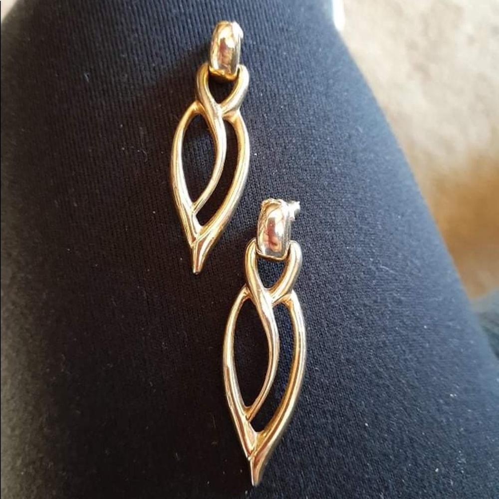 Gold tone pierced earrings